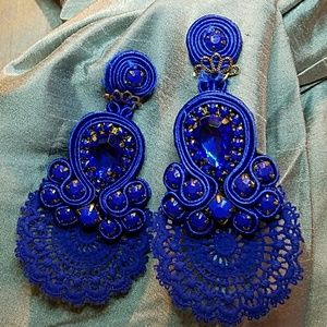 Cobalt Blue Chandelier Earrings